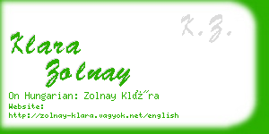 klara zolnay business card